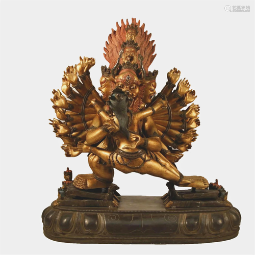 A Gilt-Bronze Figure Of Yamantaka Vajrabhairava