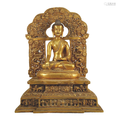 A Gilt-Bronze Figure Of Buddha Shakyamuni