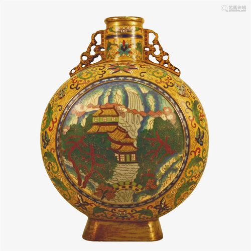 A Cloisonne 'Flower& Dragon' Moonflask