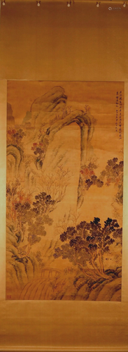 A Chinese Ink Painting Hanging Scroll By Shen Zhou