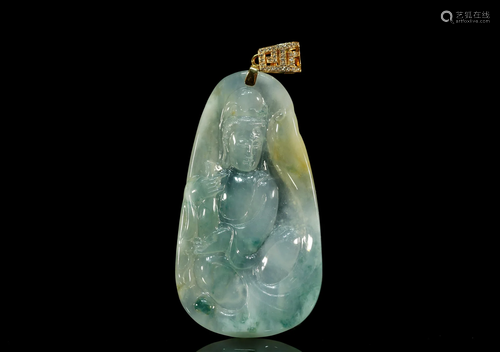 An exquisite jadeite 'Avalokitesvara' Pendant