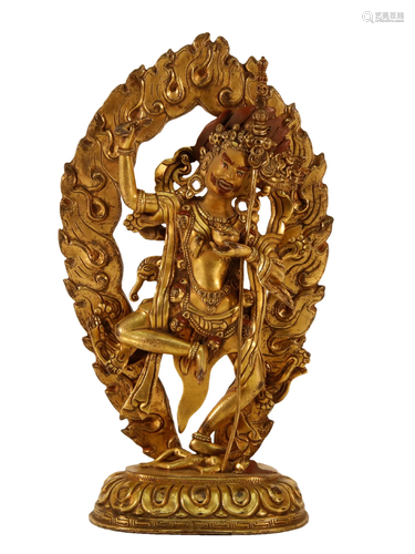 A Gilt-Bronze Figure Of Vajrapani