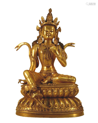 A Gilt-Bronze Figure Of Green Tara