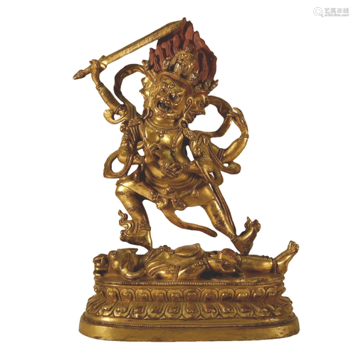 A Gilt-Bronze Figure Of Vajrapani