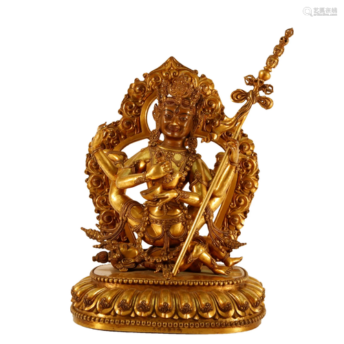 A Gilt-Bronze Figure Of Vajrapani