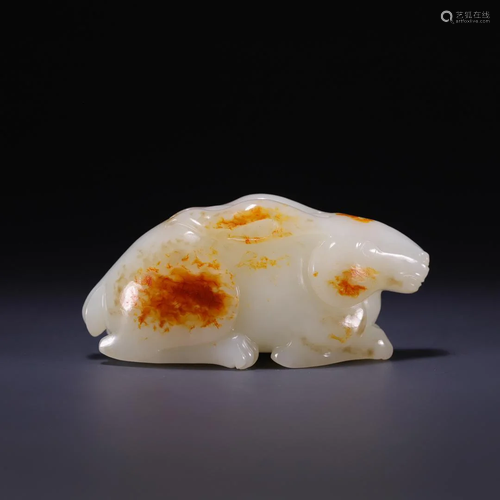 A Hetian Jade Recumbent Hare