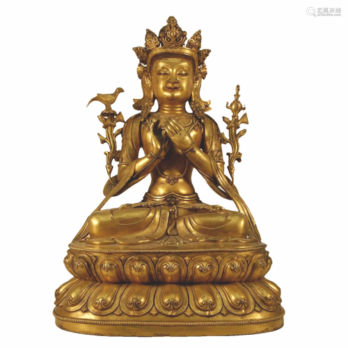 A Gilt-Bronze Figure Of Bodhisattva