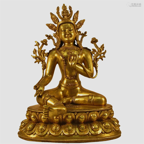 A Gilt-Bronze Figure Of Green Tara