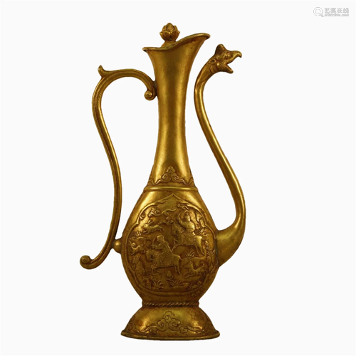 A Gilt-Bronze 'Figure' Ewer