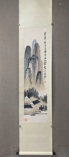 A Chinese Ink Painting Hanging Scroll By Qi Baishi