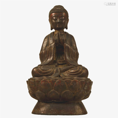 A Gilt-Bronze Figure Of Buddha Shakyamuni