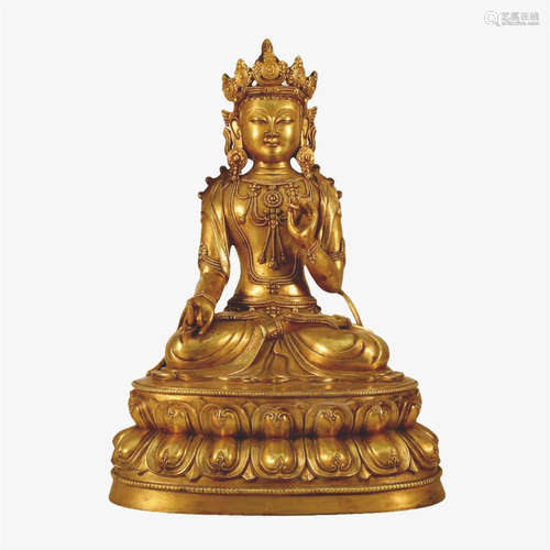 A Gilt-Bronze Figure Of Bodhisattva