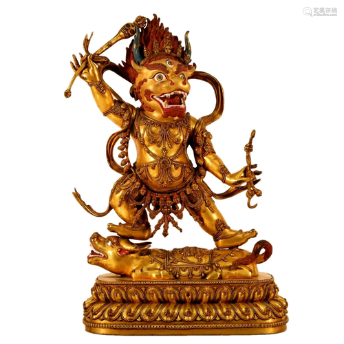 Gilt Bronze Figure of Yamantaka