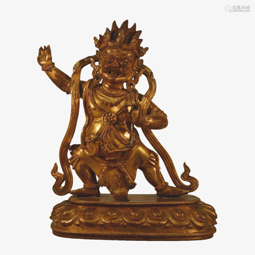 A Gilt-Bronze Figure Of Vajrapani