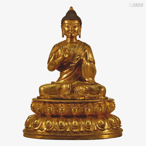 A Gilt-Bronze Figure Of Buddha Shakyamuni