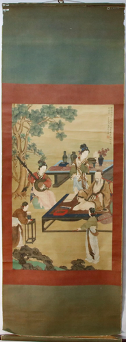 A Chinese Ink Painting Hanging Scroll By Liu Lingcang