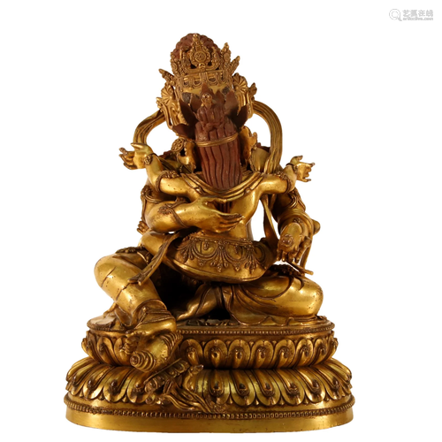 A Gilt-Bronze Figure Of Vajrapani