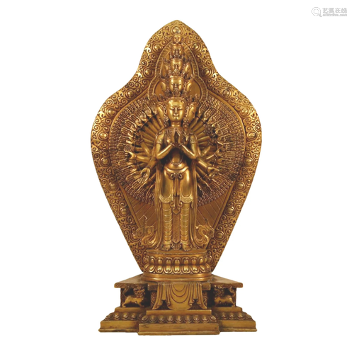 A Gilt-Bronze Figure Of Thousand-Armed Avalokiteshvara