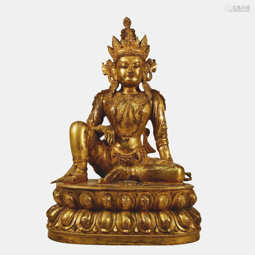 A Gilt-Bronze Figure Of Avalokiteshvara