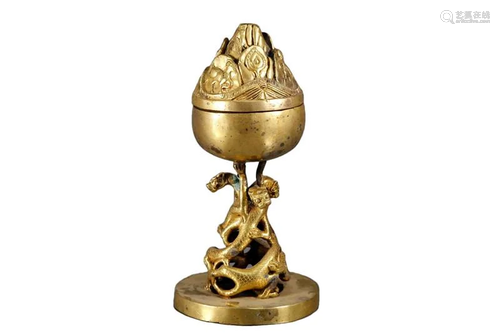 A Gilt-Bronze Censer