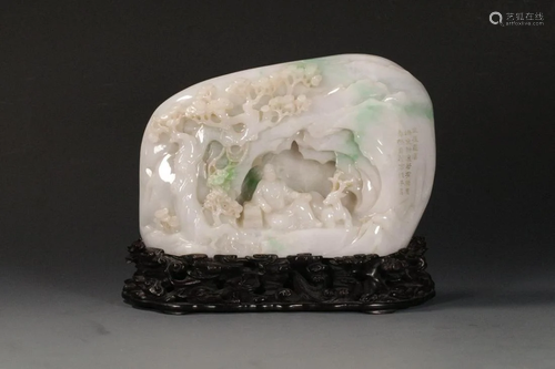 A Backflow Jadeite 'Arhat And Deer' Boulder