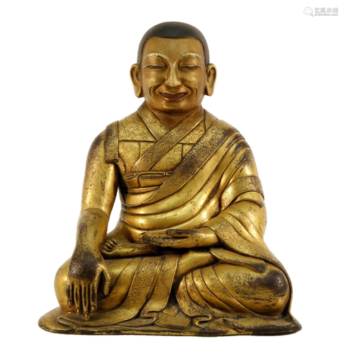 Gilt Bronze Figure of Guru