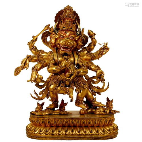 Gilt Bronze Figure of Yamantaka