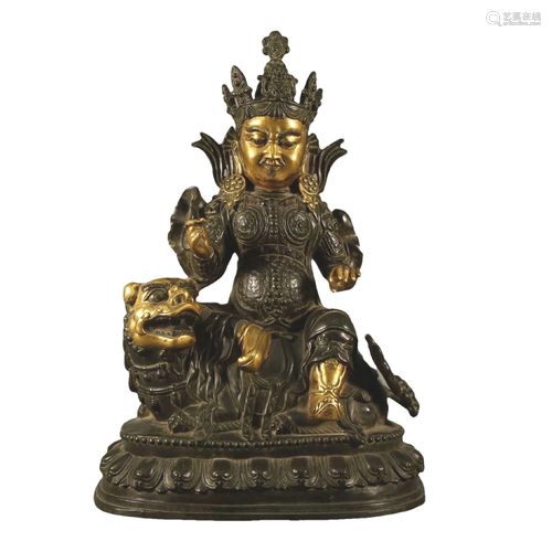 A Gilt-Bronze Figure of Lokapala