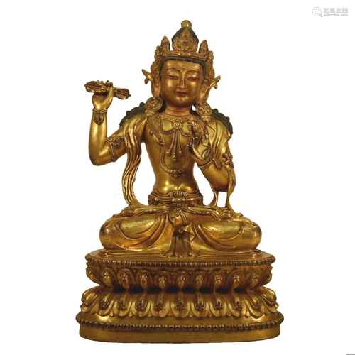 A Gilt-Bronze Figure Of Bodhisattva