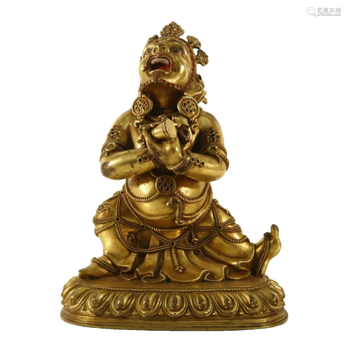 A Gilt-Bronze Figure Of Vajrapani