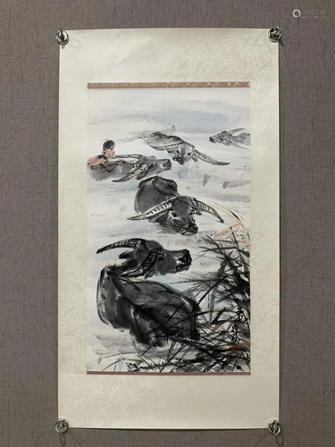 A Chinese Ink Painting By Huang Zhou