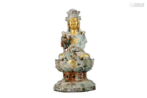 A Gilt-Bronze Figure Of Guanyin