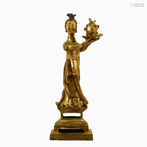 A Gilt-Bronze Figure