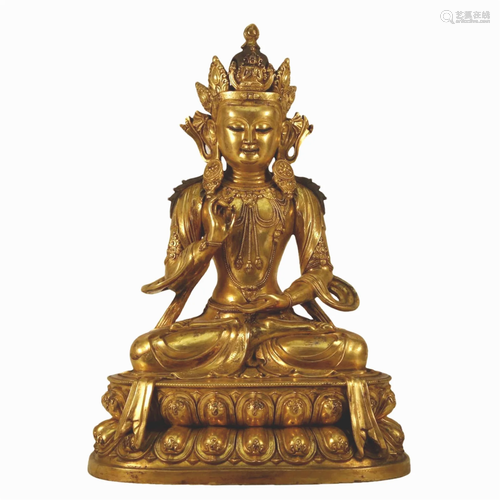 A Gilt-Bronze Figure Of Bodhisattva