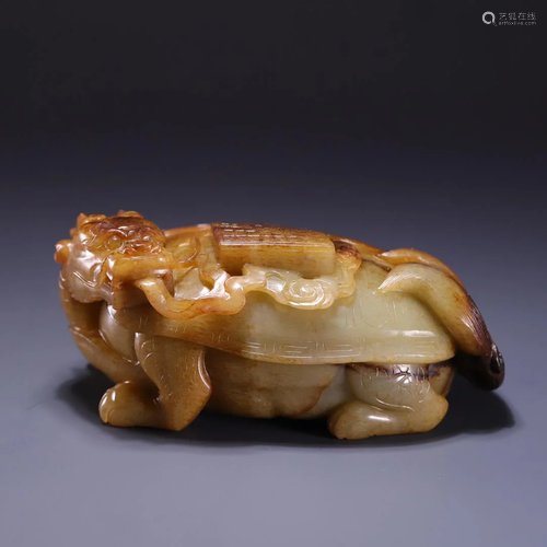 A Hetian Jade 'Dragon& Tortoise' Decoration