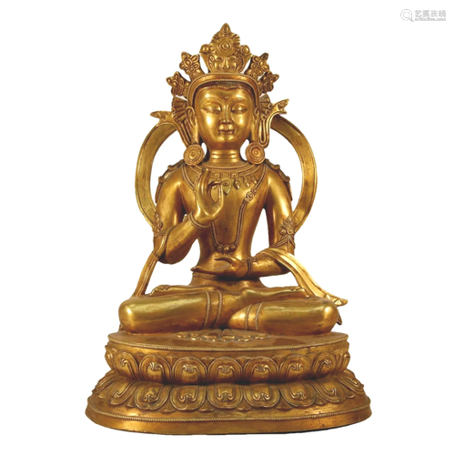 A Gilt-Bronze Figure Of Bodhisattva