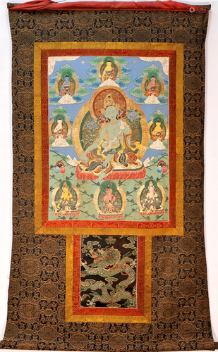 An Imperial Tibetan Color Painted Thangka