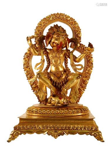 A Gilt-Bronze Figure Of Vajrapani