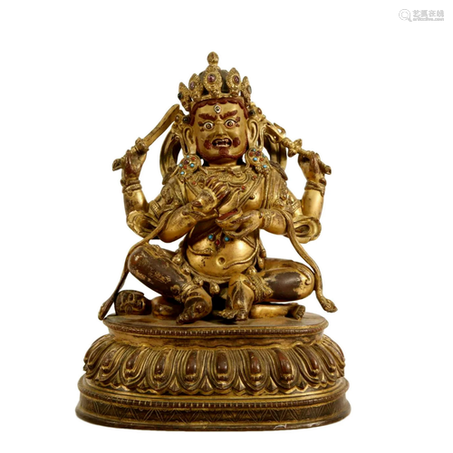 Gilt Bronze Buddhist Figure of Vajra