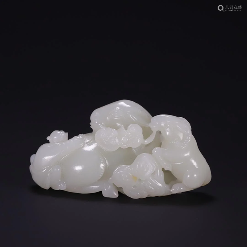 A Hetian Jade 'Three Rams' Decoration