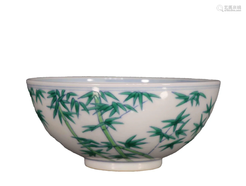 A Delicate Green-Glazed Bamboo Forest Bowl