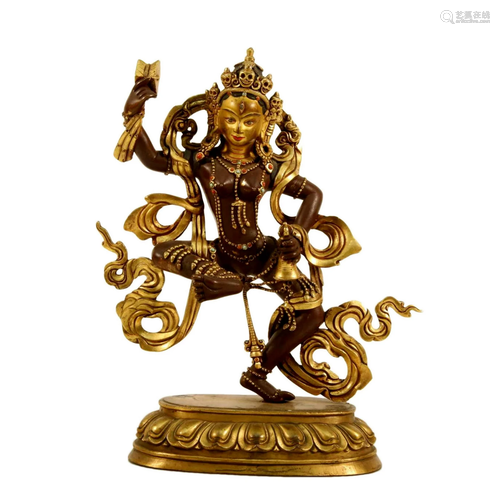 Gilt Bronze Bodhisattva Statue