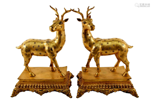 A Pair of Deer Statuettes