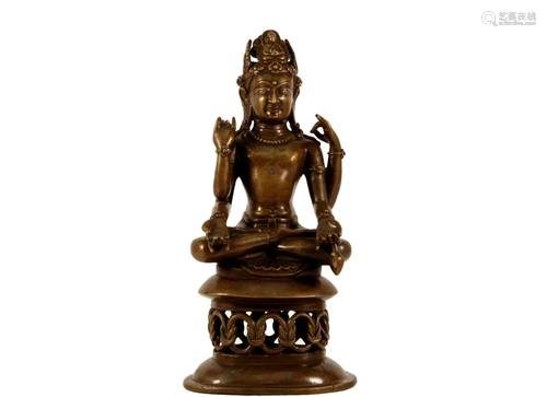 A Alloy Copper Figure Of Avalokitesvara