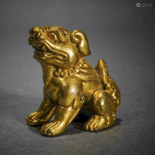 Qing Dynasty Gilt Beast