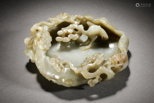 Qing Dynasty Hetian jade pen washer