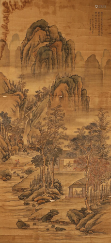 Chinese ink painting, Wang Hui's landscape painting on ...