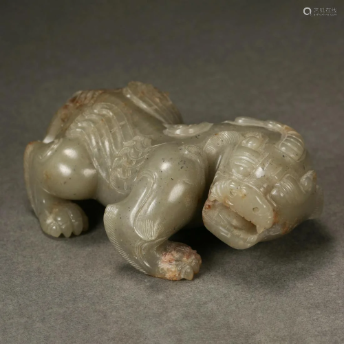 China Han Dynasty Hetian Jade Jade Beast