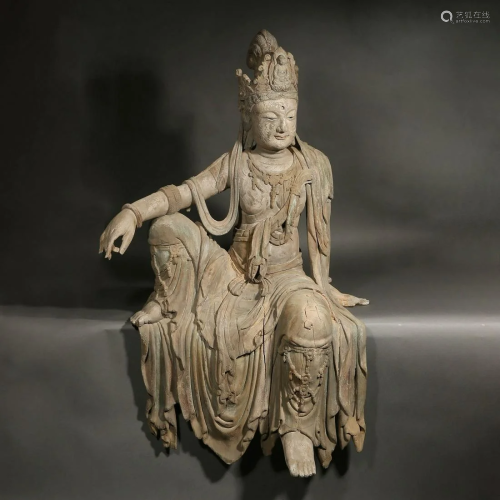 China Tang Dynasty Wooden "Free Avalokitesvara" St...