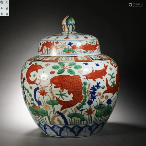 Ming Dynasty Multicolored Fish Pattern Jar